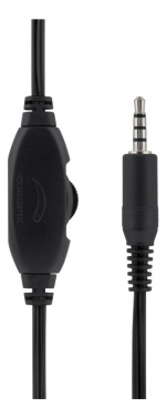 DELTACO stereo headset, 30 mm element, 32 Ohm, 1 x 3,5 mm (4-polet) 2m