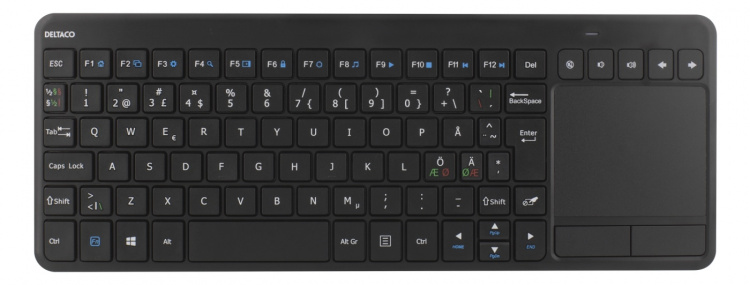 DELTACO Wireless mini kb, USB nano, nordic,86 keys, black DELTACO Wireless mini kb, USB nano, nordic,86 keys, black