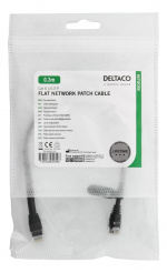 DELTACO U/UTP Cat6 patchkabel, flat, 0,3m, 250MHz, svart DELTACO U/UTP Cat6 patchkabel, flat, 0,3m, 250MHz, svart
