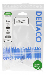 DELTACO U/UTP Cat6A patch cable, 0.5m, 500MHz, lockable, white