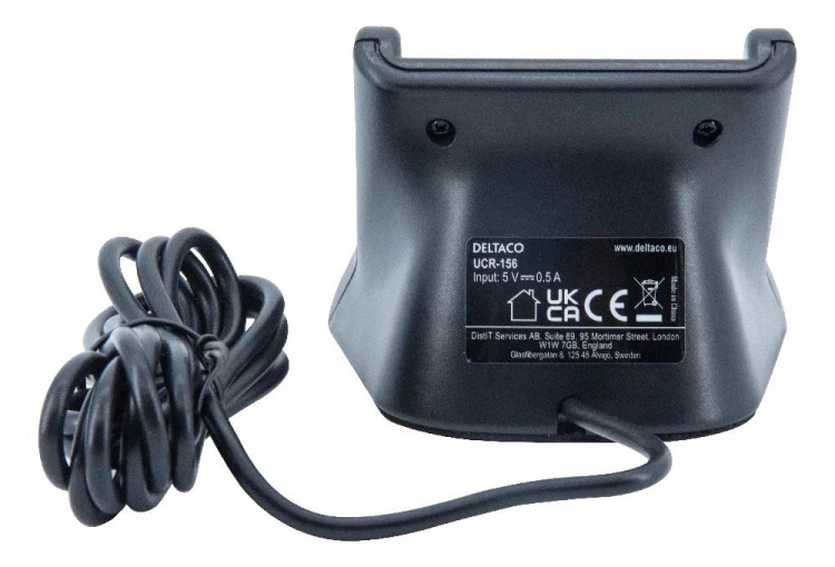 DELTACO UCR-156 Smart card reader, USB, black DELTACO UCR-156 Smart card reader, USB, black