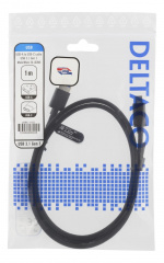 DELTACO USB 3.1 Gen1 braided USB-A - USB-C cable, 1m, 3A 60W, black