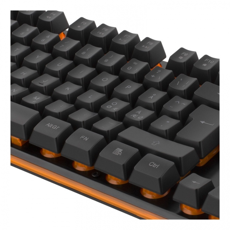 DELTACO GAMING tastatur med membrankontakt, nordisk layout, orange belysning