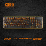 DELTACO GAMING tastatur med membrankontakt, nordisk layout, orange belysning
