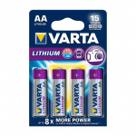 Varta Lithium Batteri Aa | 1.5 V DC | 2900 mAh | 4-Blister kort | Grå / Sølv