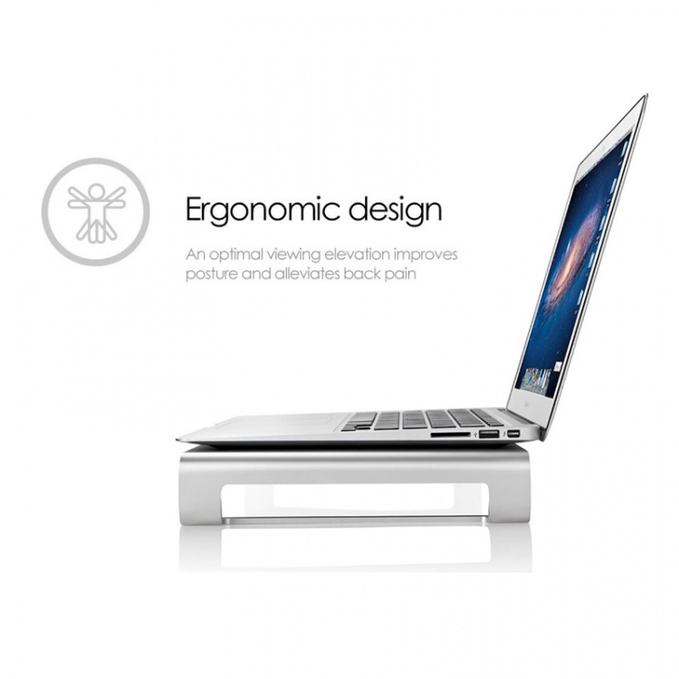 Desire2 Monitor/Laptop Stander Universal Sølv