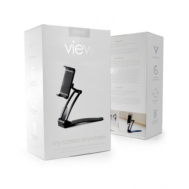 Desire2 Tablet Stander 2-1 Bordstander og Væghængt Sort