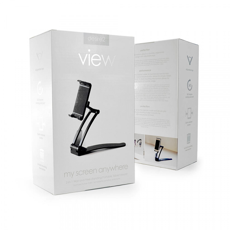 Desire2 Tablet Stander 2-1 Bordstander og Væghængt Sort