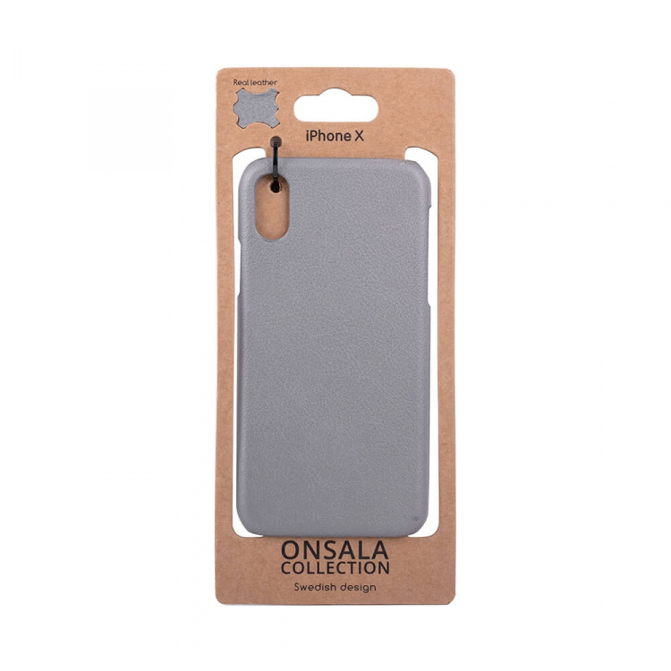 Onsala COLLECTION Mobil Cover Grå Læder iPhone X/XS