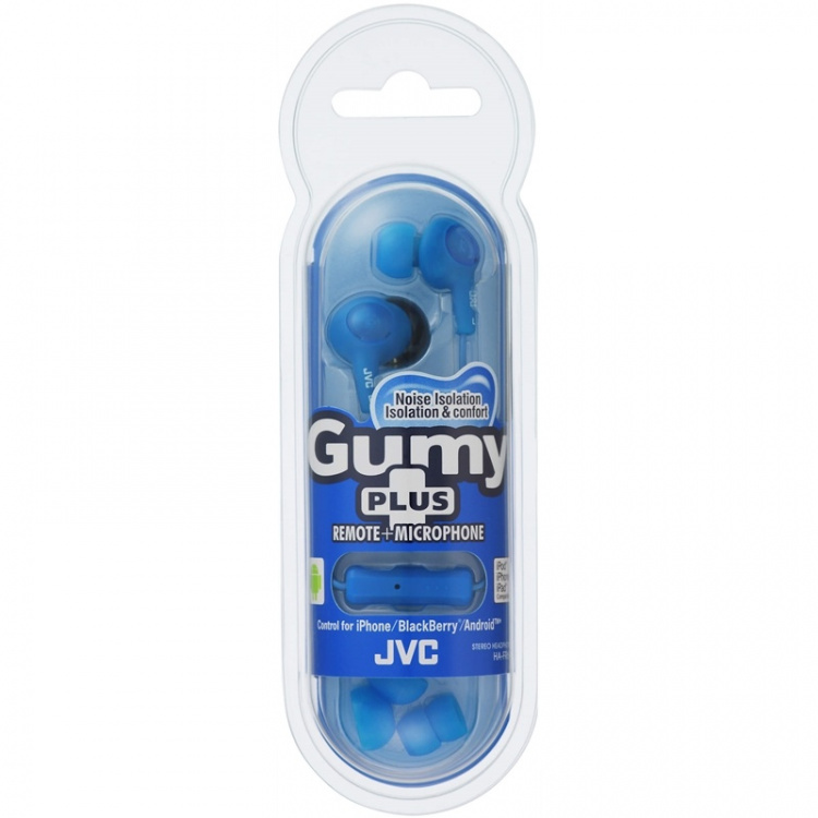 JVC Hovedtelefon In-Ear FR6 Gumy Plus Blå Mic
