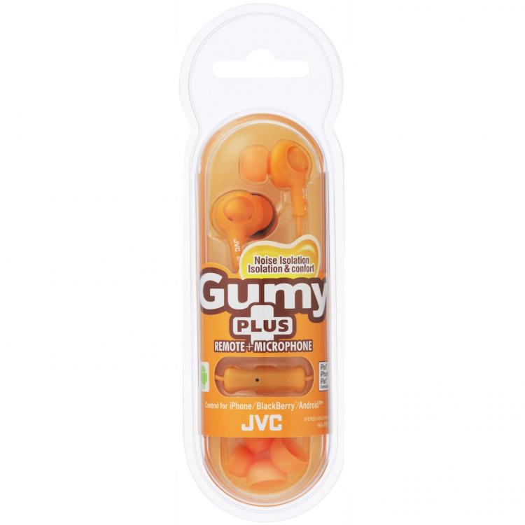 JVC Hovedtelefon In-Ear FR6 Gumy Plus Orange Mic
