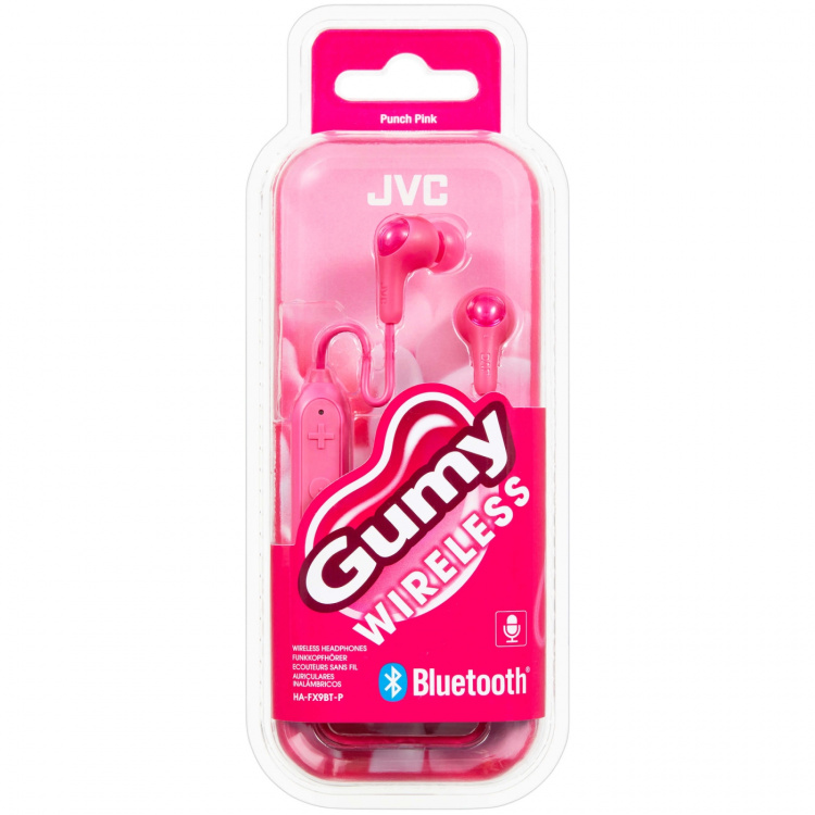 JVC Hovedtelefon In-Ear FX9BT Gumy Trådløs Rosa Mic