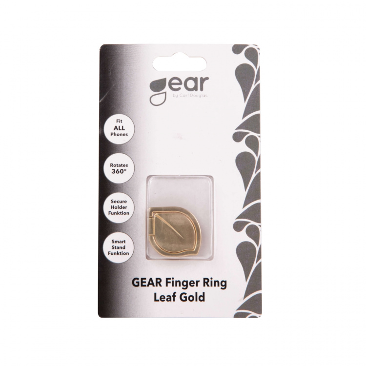 Gear Fingerring Mobil Blad Roterende med Standerfunktion Mat Guld