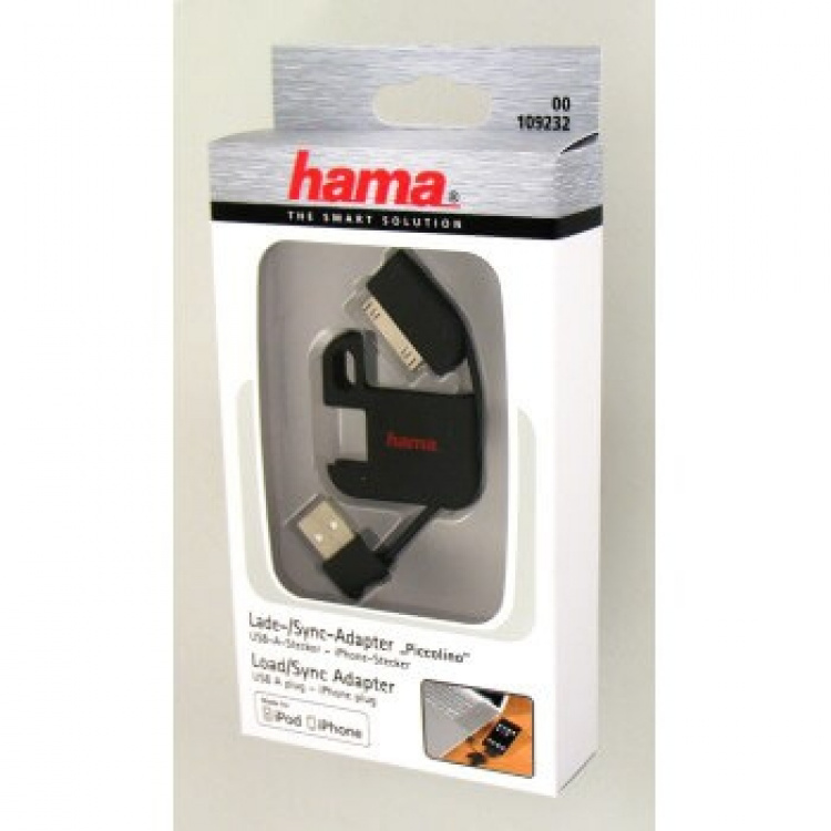 Hama Lader 30-pin iPhone 3/4/4s Travel Mini-Lader og Synk MFI