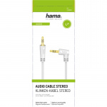 Hama Kabel Audio 3.5mm-3.5mm 2,0m Vinklet Hvid