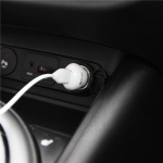 Gear Lader 12/24V 1xUSB 1A + MicroUSB Rund Kabel 1.0m Hvid