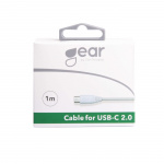 Gear Ladekabel USB-A-USB-C 2.0 1m gen2 Rundt Kabel Hvid