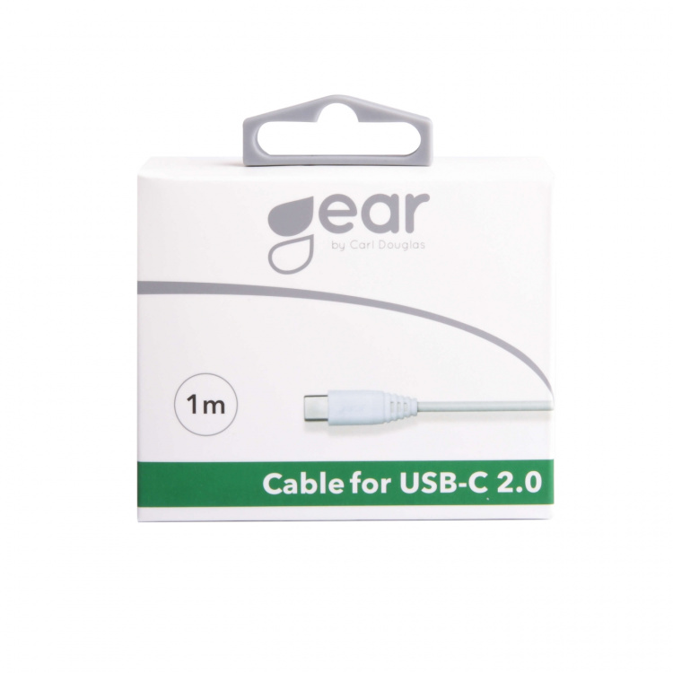 Gear Ladekabel USB-A-USB-C 2.0 1m gen2 Rundt Kabel Hvid