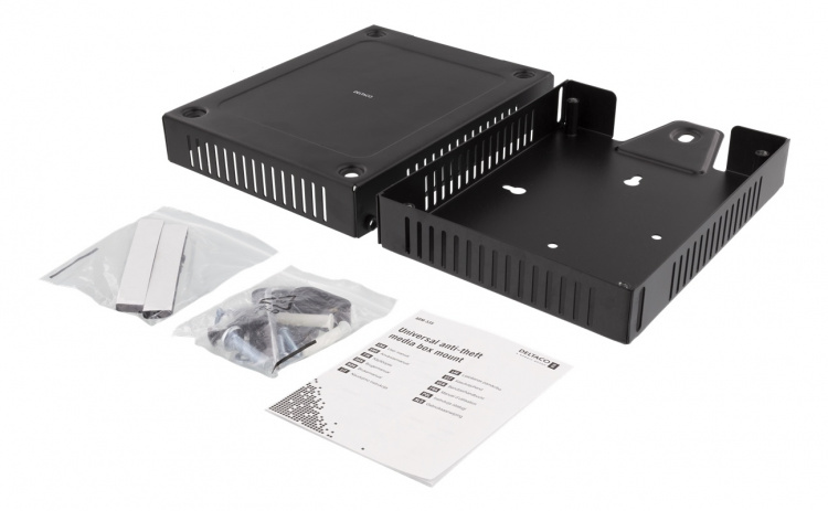 DELTACO Universal Anti-theft media box mount, mount kit, steel, black DELTACO Universal Anti-theft media box mount, mount kit, steel, black