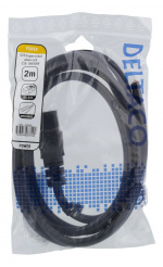 DELTACO C19 to open ended power cord, 2m, IEC C19, 10A, black