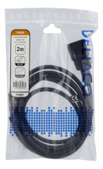 DELTACO C14 to open ended power cord, 2m, IEC C14, 10A, black