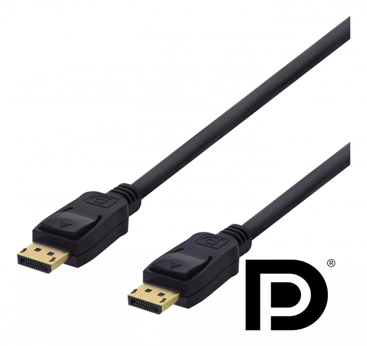 DELTACO DisplayPort cable, 3m, 4K UHD, DP 1.2, black