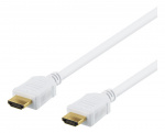 DELTACO High-Speed HDMI kabel, 5m, Ethernet, 4K UHD, hvid