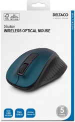 DELTACO wireless optical mouse, 1200 DPI, blue