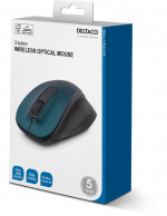 DELTACO wireless optical mouse, 1200 DPI, blue