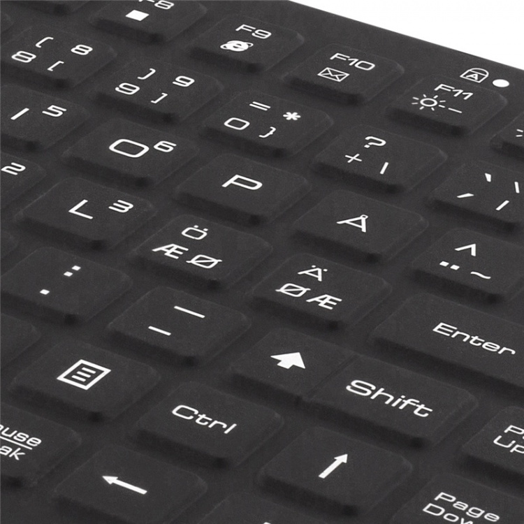 DELTACO Mini Silicon keyboard, spill proof, blue LED, IP68, black DELTACO Mini Silicon keyboard, spill proof, blue LED, IP68, black