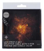 DELTACO GAMING 2-way LED Strip splitter cable, passive, 4-pin, 0.15m,