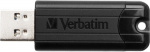 Verbatim PinStripe 256GB USB Drive, USB 3.0, retractable design, black
