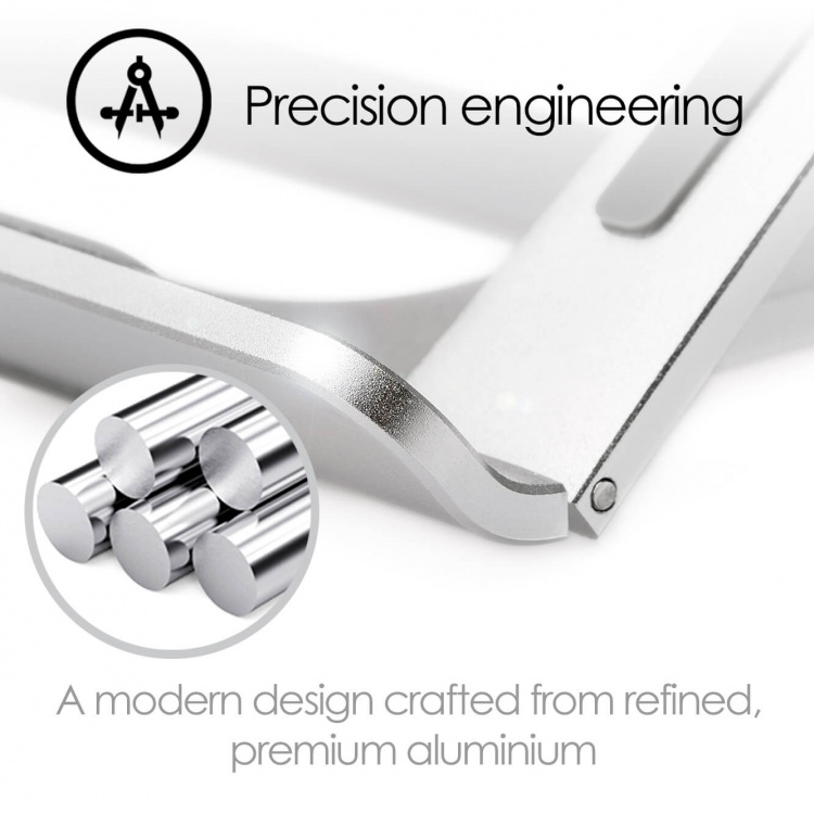 Desire2 Laptop Stander Supreme Lite Portable 6 Forskellige Højder Sølv Desire2 Laptop Stander Supreme Lite Portable 6 Forskellige Højder Sølv