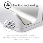 Desire2 Dual Bordstander Tablet Mac/Ultrabooks Justerbar Aluminiun Sølv