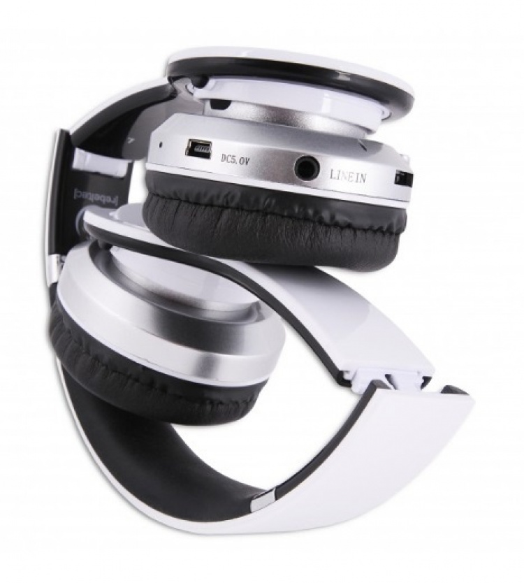 Rebeltec Crystal, trådløse hovedtelefoner med Bluetooth, hvid