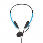 Nedis PC-headset | On-Ear | Stereo | 2x 3.5 mm | Fold-Away Mikrofon | Blå
