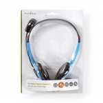 Nedis PC-headset | On-Ear | Stereo | 2x 3.5 mm | Fold-Away Mikrofon | Blå