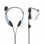Nedis PC-headset | On-Ear | Stereo | 2x 3.5 mm | Fold-Away Mikrofon | Blå