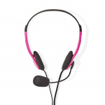 Nedis PC-headset | On-Ear | Stereo | 2x 3.5 mm | Fold-Away Mikrofon | Pink
