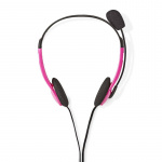 Nedis PC-headset | On-Ear | Stereo | 2x 3.5 mm | Fold-Away Mikrofon | Pink
