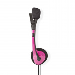 Nedis PC-headset | On-Ear | Stereo | 2x 3.5 mm | Fold-Away Mikrofon | Pink