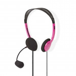 Nedis PC-headset | On-Ear | Stereo | 2x 3.5 mm | Fold-Away Mikrofon | Pink