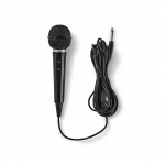 Nedis Mikrofon | Cardioid | Fast Kabel | 5.00 m | 80 Hz - 12 kHz | 600 Ohm | -75 dB | Indbygget on/off-knap (tænd/sluk) | ABS | Sort