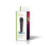 Nedis Mikrofon | Cardioid | Aftageligt kabel | 5.00 m | 80 Hz - 12 kHz | 600 Ohm | -75 dB | Indbygget on/off-knap (tænd/sluk) | Rejsetaske inkluderet | ABS / Aluminium | Sort