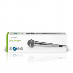 Nedis Mikrofon | Cardioid | Aftageligt kabel | 5.00 m | 80 Hz - 13 kHz | 600 Ohm | -72 dB | Indbygget on/off-knap (tænd/sluk) | Metal | Sølv