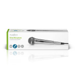 Nedis Mikrofon | Cardioid | Aftageligt kabel | 5.00 m | 80 Hz - 13 kHz | 600 Ohm | -72 dB | Indbygget on/off-knap (tænd/sluk) | Metal | Sølv