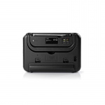 Nedis FM-radio | Bærbart design | FM | Batteri / Strømforsyning | Analog | 2.4 W | Sort hvid skærm | Hovedtelefonudgang | Bærehåndtag | Hvid / Sort