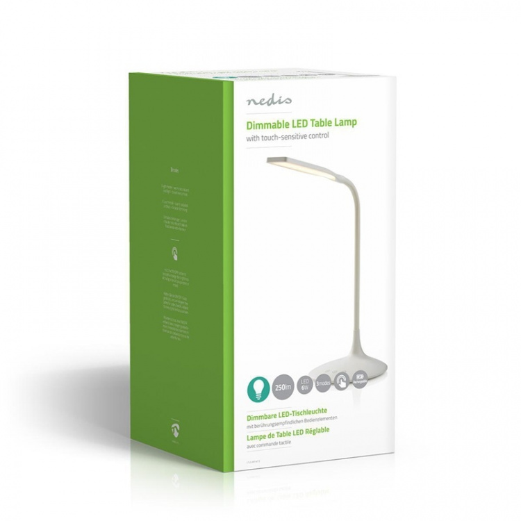 Nedis LED Bordlampe | Dæmpbar | 250 lm | Opladningsbar | Lygte funktion | Hvid
