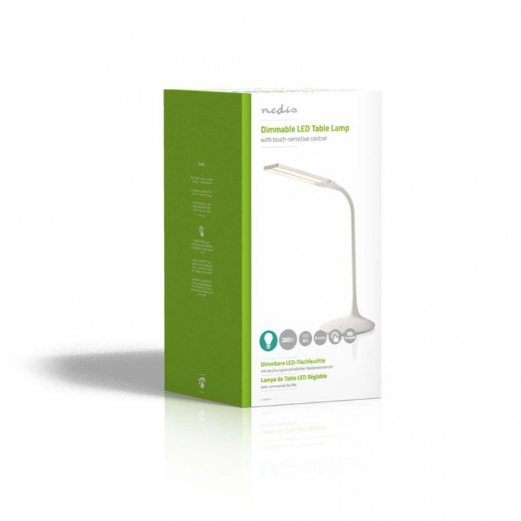 Nedis LED Bordlampe | Dæmpbar | 280 lm | Opladningsbar | Lygte funktion | Hvid