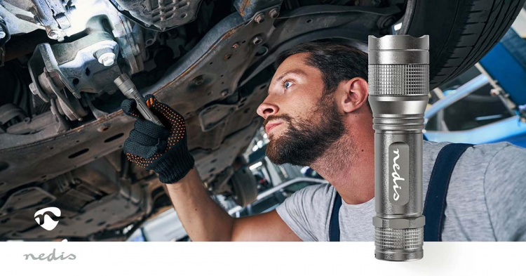 Nedis LED lygte | Batteri | 4.5 V DC | 5 W | 3x AAA/LR03 | Nominel lysstrøm: 330 lm | Lysområde: 200 m | Stråler Vinkel: 48 °